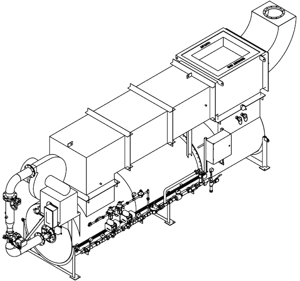 a drawing sketch of a recuperative thermal oxidizer design